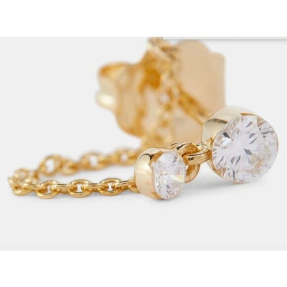 Maria Tash Invisible Dangle Chain 18kt gold single earring with diamonds - Picture 2 of 13